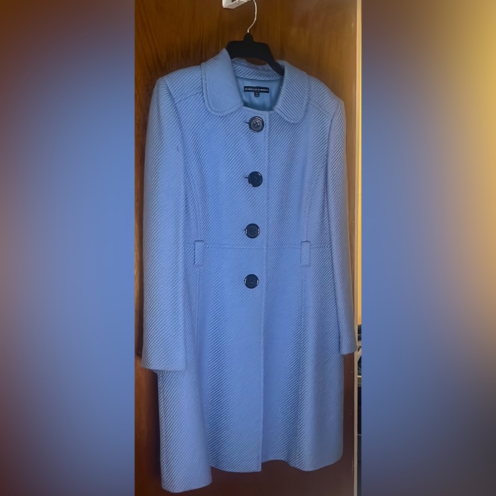 Isabella DeMarco Women’s Full length Trench Coat sz.14 powder blue